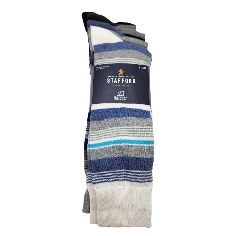 Stafford Men's 5-Pair Crew Socks -  Shoe Size 6.5 -12